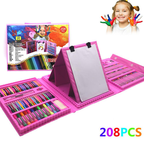 208 Pcs Painting Drawing Set Crayon Colored Pencils Watercolors Pens For Kids Children Student Artist Art Set Paint Brushes